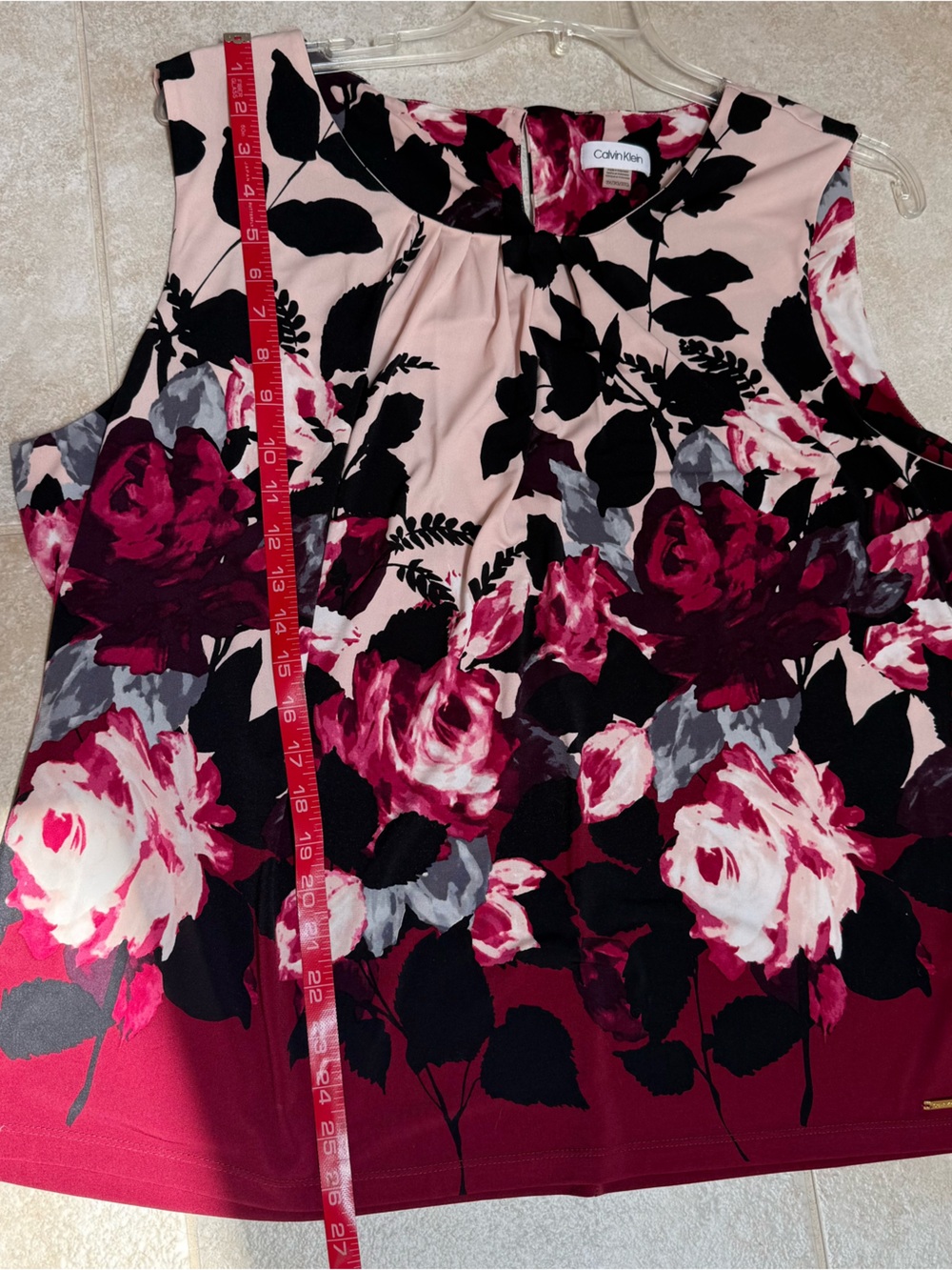 CALVIN KLEIN beautiful mulberry shades sleeveless blouse size 3X - Picture 6 of 7